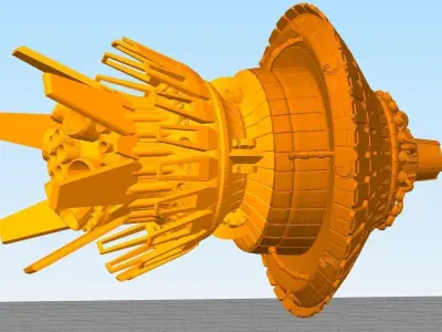 Cannon Destroyer Space Ship 3D print model