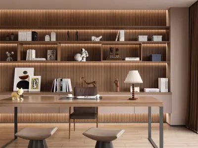 3D model of home study and office 3D model