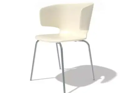 White Modern Retro Chair 3D model