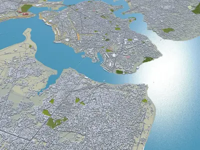 Mombasa Kenya 30km Low-poly 3D model