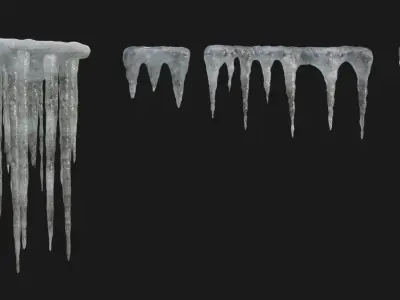 Icicles Pack Low-poly 3D model