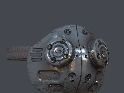 Gas mask helmet 3d model scifi Low-poly  Low-poly 3D model