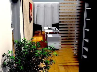 Office 1 floor plan of 3D model