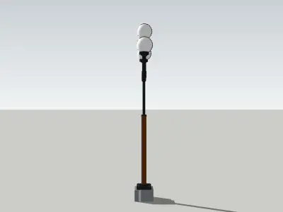 Retro Street Light 3D model