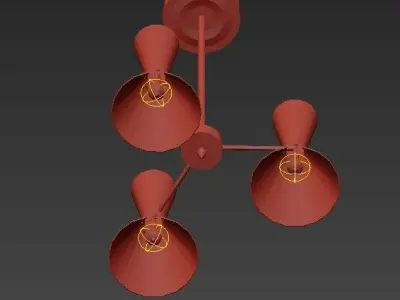 CAIRO Chandelier 3 Arm White 3D model