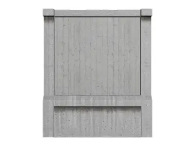 3D Game Ready Wall concrete with wooden frame Low-poly 3D model