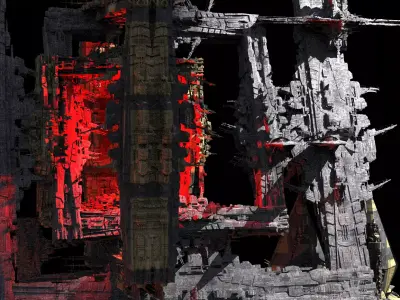 Final Boss facility overlord Kit bash exterior  3D model