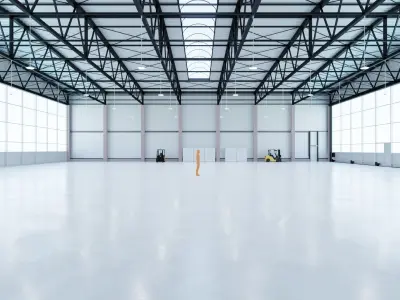 Airplane Hangar Interior 7 Low-poly 3D model