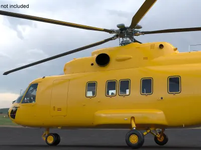  Transport Cargo Helicopter Yellow 