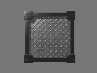 wooden and metal crate 3D model