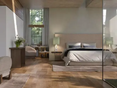 Astra Modern Upholstered Bed 3D model