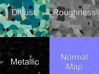 Aquamarine Water Ant Smooth Model Pack Low-poly 3D model purchase