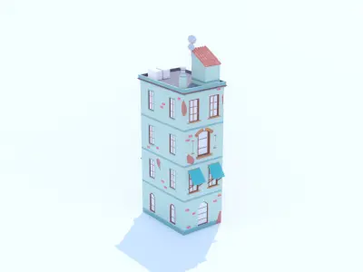 Italian Building number 1 Low Poly Low-poly 3D model