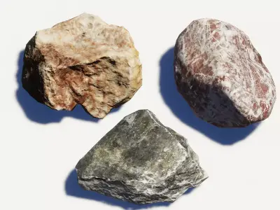 Terrarium Rocks Low-poly 3D model