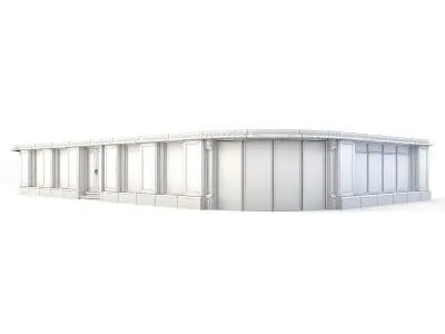 Tenement Building Ground Floor Low-poly 3D model