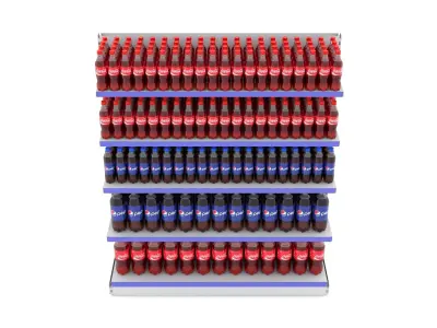 Supermarket Beverage Single Shelf  3D model