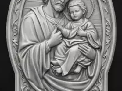 Sacred Family Relief 3D Model 3D print model
