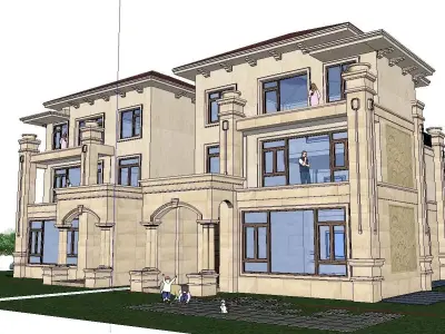 Nobility-History-Castle-Villa-098 exterior of house 3D model