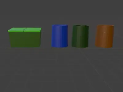 low polly garbage cans 3D model