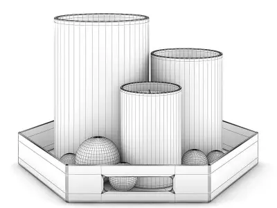 White Candles Set 3D model
