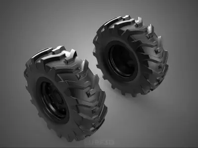 ARMORED PANZER ARMY MILITARY TIRE TYRE WHEEL RUBBER RIM VEHICLE 3D model