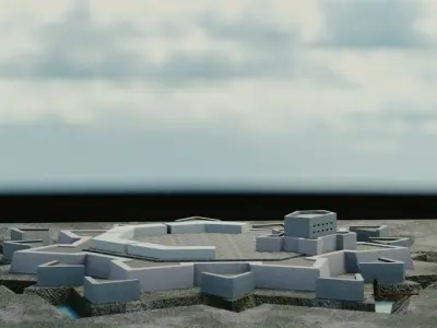 Forteresse of COEVARDEN style Vauban SCENE Free low-poly 3D model