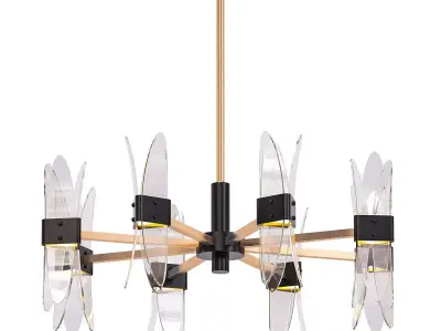 TONETT modern chandelier with clear glass shades 3D model
