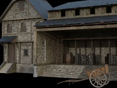 Medieval house  3D model 2