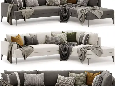 Andes Terminal Chaise Sectional sofa 3D model