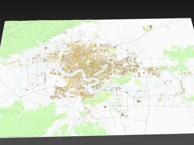 NanNing City urban planning maquett  building 3D Topography  3D model