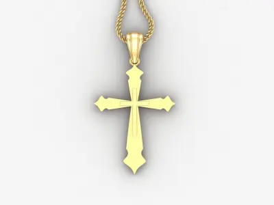 Light Gold 18K Cross Pendant 2CP055 3D print model