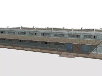 metal building Low-poly 3D model
