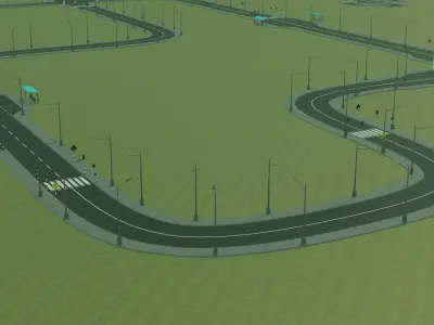 Road Pack Low-poly 3D model