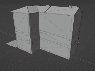 Low Poly Central Eastern European City Building Low-poly 3D model