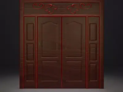 Wood door  3D model