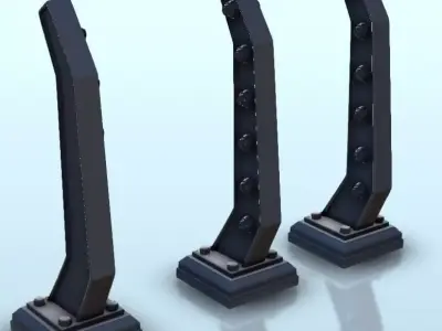 Set of three laser gates 2  supported versions - Future Sci-Fi S 3D print model