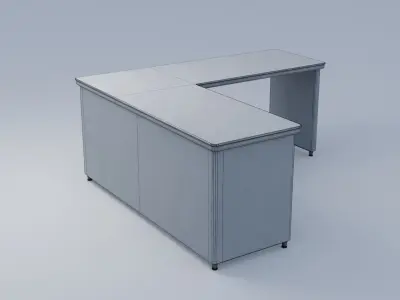 Retro Office Desk 4K and 2K Low-poly 3D model