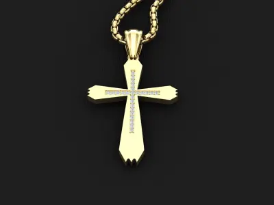 Cross Light Gold 3CP032 3DM STL 3D model