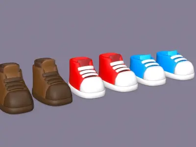 Cartoon Shoes  Low-poly 3D model
