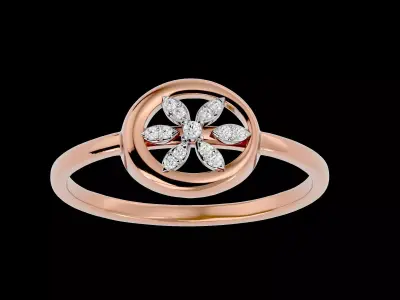 Light Minimalist Diamond Ring Earrings Pendant Set 3D print model