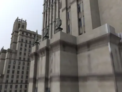 Moscow House Building58 Low-poly 3D model