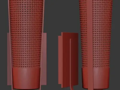 Rattan wall lamp H401  3D model