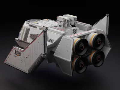 Lowpoly Sci-Fi Spaceship Low-poly 3D model