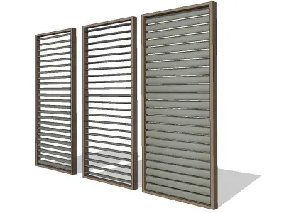 Vertical Sun Screen Louvre Panels 3D model