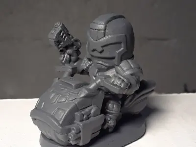 Chibi Lawman on bike 3D print model