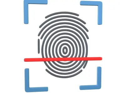 Fingerprint Recognition Icon v1 002 Free low-poly 3D model