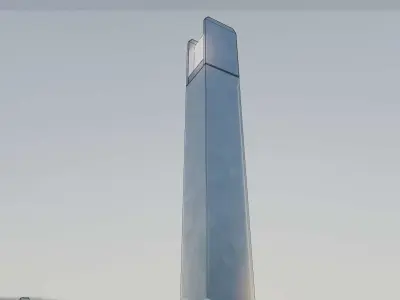 Street Light 8 Bollard 900mm Galvanized Version 1 Low-poly 3D model