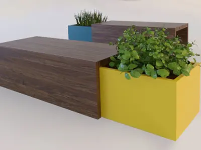 Bench modern planter boxes 3D model
