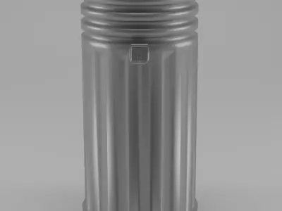 Bin silver low polly model Low-poly 3D model
