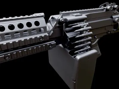 m249 custom 3D model